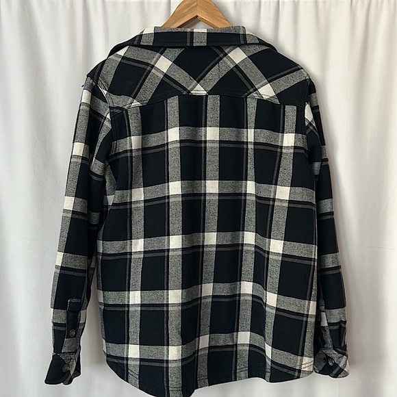Orvis Cozy Black/White Plaid Cotton Button Up Jacket Coat **Size XL** 🧥🧥 - Picture 2 of 4